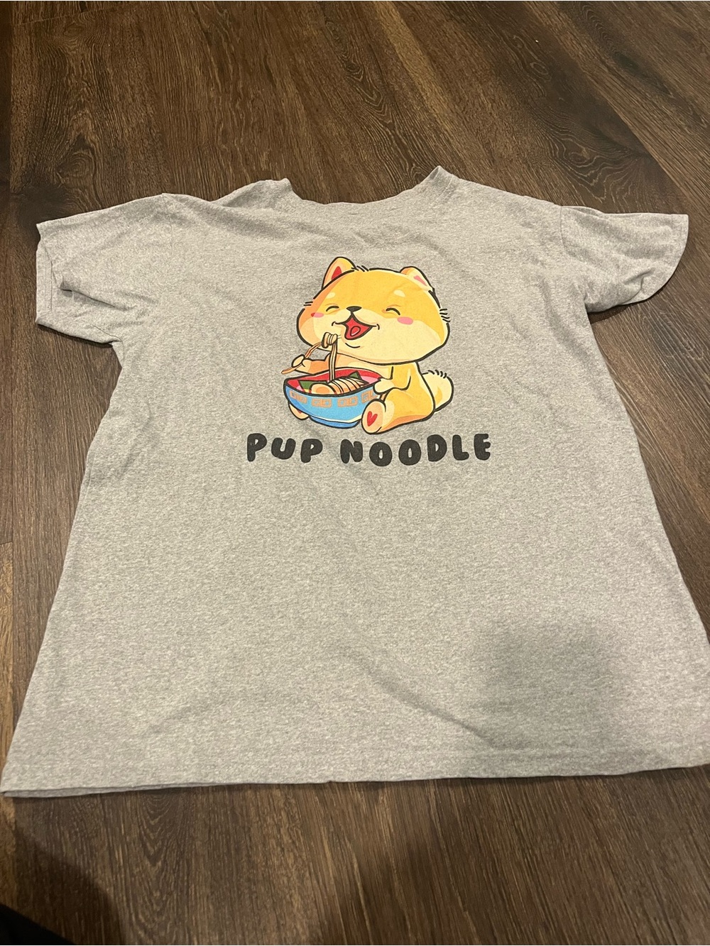 Pup Noodle Gray Graphic Dog Tee